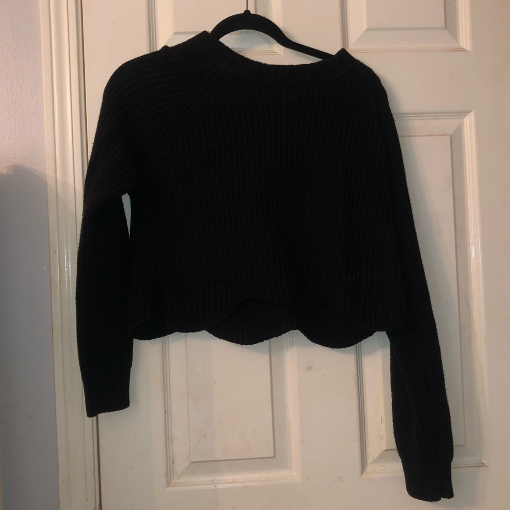 black crop sweater